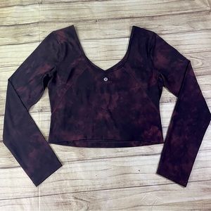 LULULEMON Align Long Sleeve Shirt DIDC Diamond Dye Cassis Black SIZE 10